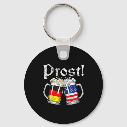 Prost Beer German American Flag Men Mug Schlüsselanhänger (Vorderseite)