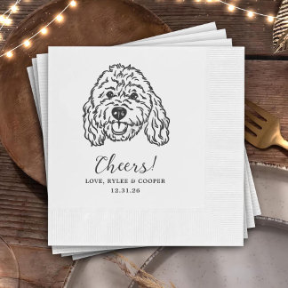 Prost Benutzerdefinierte Hund Gezeichnete Cocktail Serviette