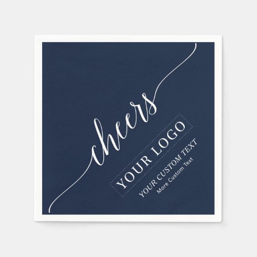 Prost | Benutzerdefiniertes einfaches Navy Blue Bu Serviette (Vorderseite)