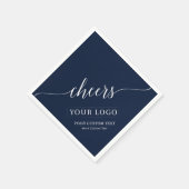 Prost | Benutzerdefiniertes einfaches Navy Blue Bu Serviette (Ecke)