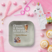 Prost Bier 50 Jahre Schwarzer Rauchiger Männer-Geb Pappteller (Party)