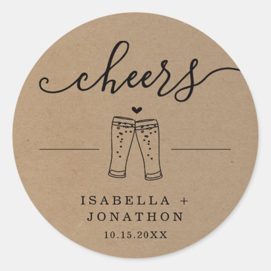 Prost Bier Hochzeit Aufkleber (Vorderseite)