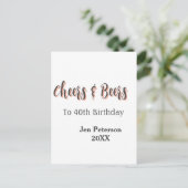 Prost & Bier zum 40. Geburtstag graues Namensjahr Postkarte (Stehend Vorderseite)