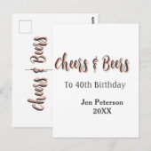 Prost & Bier zum 40. Geburtstag graues Namensjahr Postkarte (Vorne/Hinten)