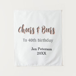 Prost & Bier zum 40. Geburtstag graues Namensjahr  Wandteppich