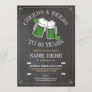 Prost Biere Geburtstagsfeier St. Patricks Day Einladung
