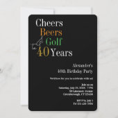 Prost Bierre Golf 40. Geburtstagsfeier Einladung (Vorderseite)