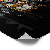 Prost Bigfoot Drinking Beer Lederhosen German Poster (Ecke)