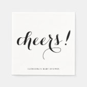 Prost | Black Modern Calligraphy Paper Napkin Serviette (Vorderseite)