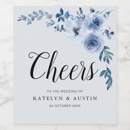 PROST | Blütenhochzeit Weinetikett (Einzelnes Label)