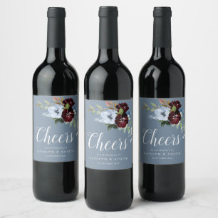 PROST Bordeaux-Blütenhochzeit Weinetikett