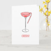Prost! Candy Cane Cocktail Weihnachtskarte Karte (Gelbe Blume)