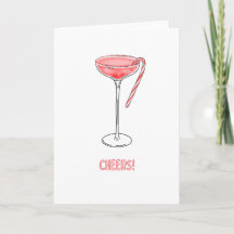 Prost! Candy Cane Cocktail Weihnachtskarte