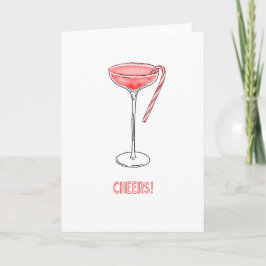 Prost! Candy Cane Cocktail Weihnachtskarte Karte