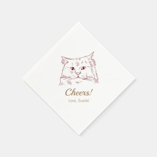 Prost! Cat Wedding Napkins Serviette (Ecke)