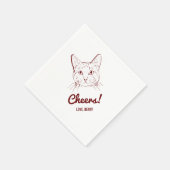 Prost! Cat Wedding Napkins Serviette (Ecke)