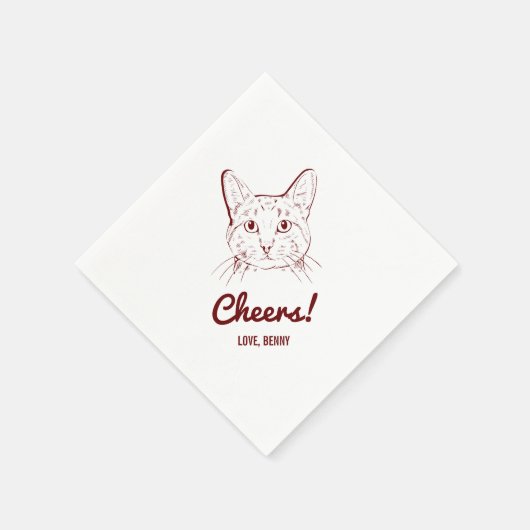 Prost! Cat Wedding Napkins Serviette (Ecke)