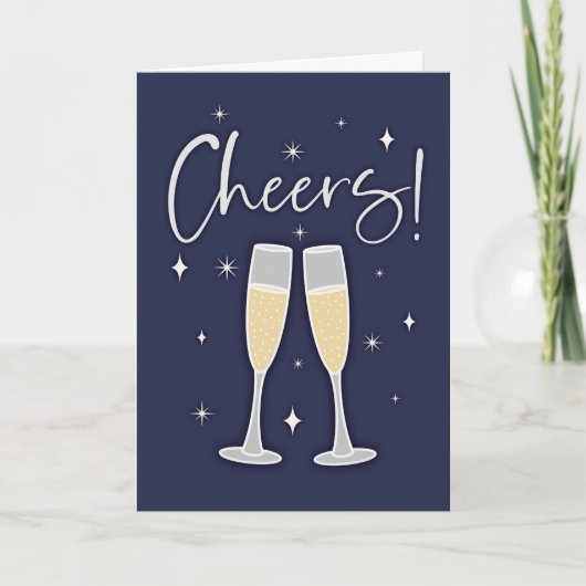 Prost! Champagne Toast Karte (Vorderseite)