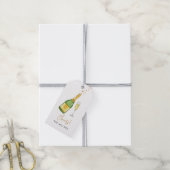 Prost Champagnerflasche & Glas Geschenkanhänger (Mit Garn)