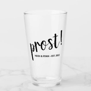 "Prost" Cheers Wedding Geschenk Bier Drink Glas