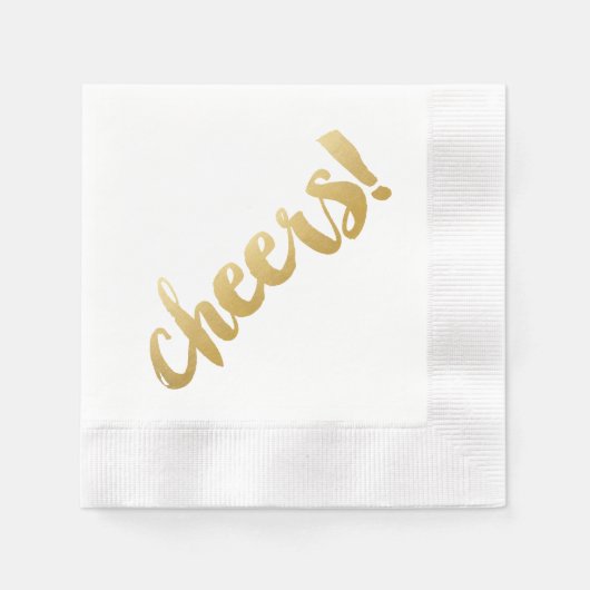 Prost! Cocktail Napkins - Gold Serviette (Vorderseite)