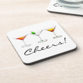 Prost! Cocktails Martini Cosmo Manhattan Drinks Getränkeuntersetzer (Linke Seite)