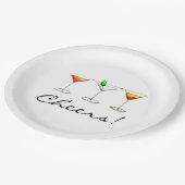 Prost! Cocktails Martini Cosmo Manhattan Drinks Pappteller (Schrägansicht)