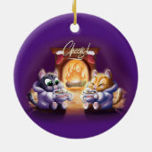 PROST! COCOA CATS von Jeff Willis Art Keramik Ornament (Hinten)