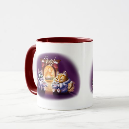 PROST! COCOA CATS von Jeff Willis Art Tasse (Vorderseite Links)