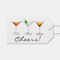 Prost! Cosmo Martini Manhattan Cocktail Glass Tag