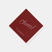 Prost! Crimson Red Minimal jeden Anlass Cocktail Serviette (Ecke)