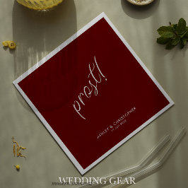 Prost! Crimson Red Minimal jeden Anlass Cocktail Serviette