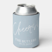Prost! Custom Dusty Blue Wedding Can Cooler Dosenkühler (Kanne Vorderseite)