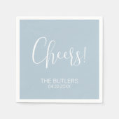 Prost! Custom Dusty Blue Wedding Napkins Serviette (Vorderseite)
