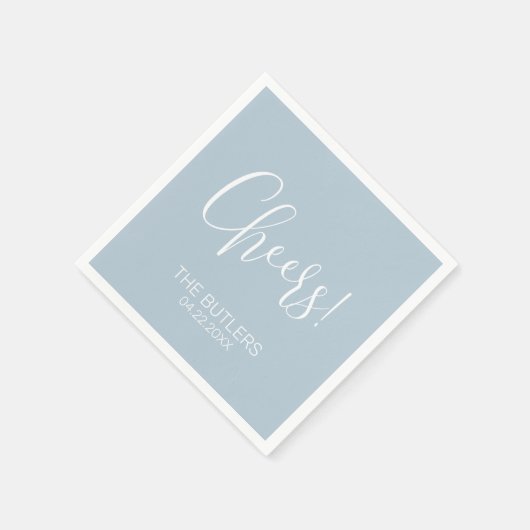 Prost! Custom Dusty Blue Wedding Napkins Serviette (Ecke)