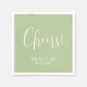 Prost! Custom Sage Green Wedding Napkins Serviette (Vorderseite)