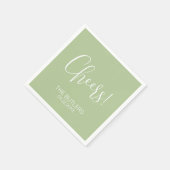 Prost! Custom Sage Green Wedding Napkins Serviette (Ecke)