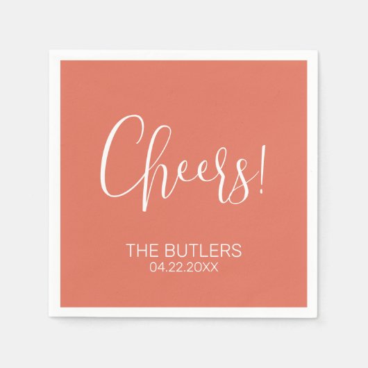 Prost! Custom Terracotta Wedding Napkins Serviette (Vorderseite)