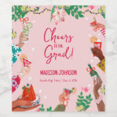 Prost dem Absolventen Süße Kritzeleien zum Abschlu Weinetikett (Einzelnes Label)