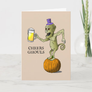 Prost den Halloween-Grüften Karte