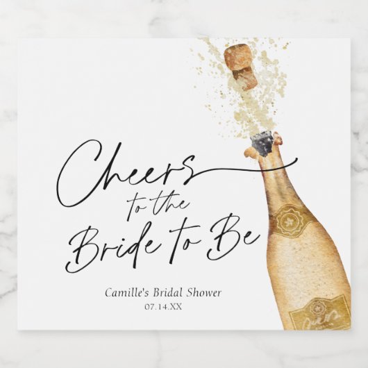 Prost der zukünftigen Braut Schaumweinetikett (Einzelnes Label)