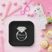 Prost Diamant-Ehering mit individuellem Text Schwa Pappteller (Party)