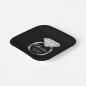 Prost Diamant-Ehering mit individuellem Text Schwa Pappteller (Gewinkelt)