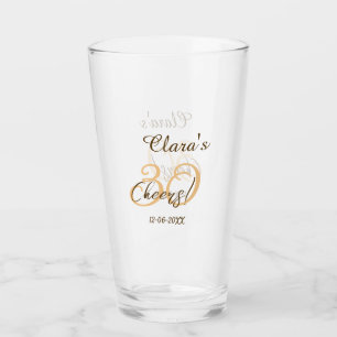 Prost dreißigster Geburtstag Holzkohle braun orang Glas