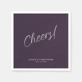 Prost! Dunkler Lila Minimalwert für jeden Occasion Serviette (Vorderseite)