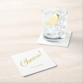 Prost! Elegant Gold Rechteckiger Pappuntersetzer (Vor Ort)