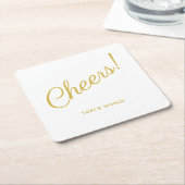 Prost! Elegant Gold Rechteckiger Pappuntersetzer (angewinkelt)