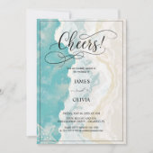 Prost! Elegante Beach Hochzeit Einladung (Vorderseite)