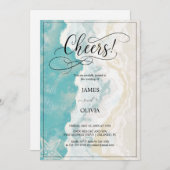 Prost! Elegante Beach Hochzeit Einladung (Vorne/Hinten)