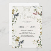 Prost! Elegante Blumenhochzeit Einladung (Vorne/Hinten)